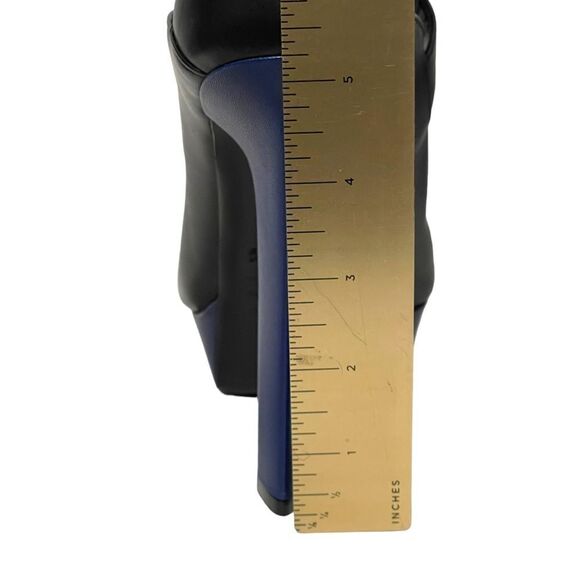 NWOB ALEXANDER MCQUEEN French Gloss Leather Marbled Plexi Platform Buckle Heels - Picture 14 of 15